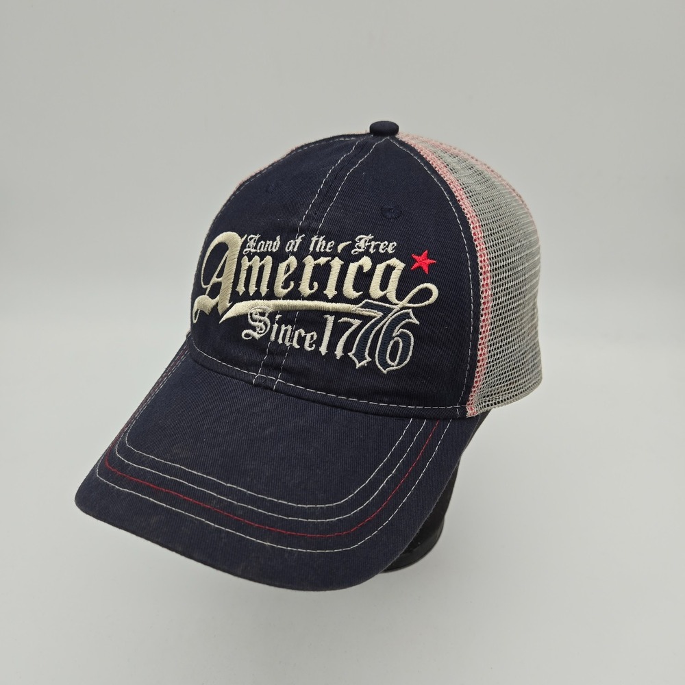 America USA Snapback Hat Baseball Cap Red White Blue Land of the Free 1776 OSFA